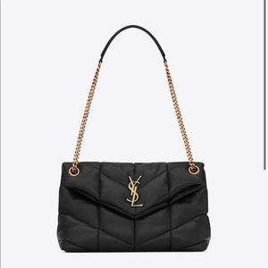 Saint Laurent YSL Small Loulou Puffer Bag Black Gold HW New BNIB NWT